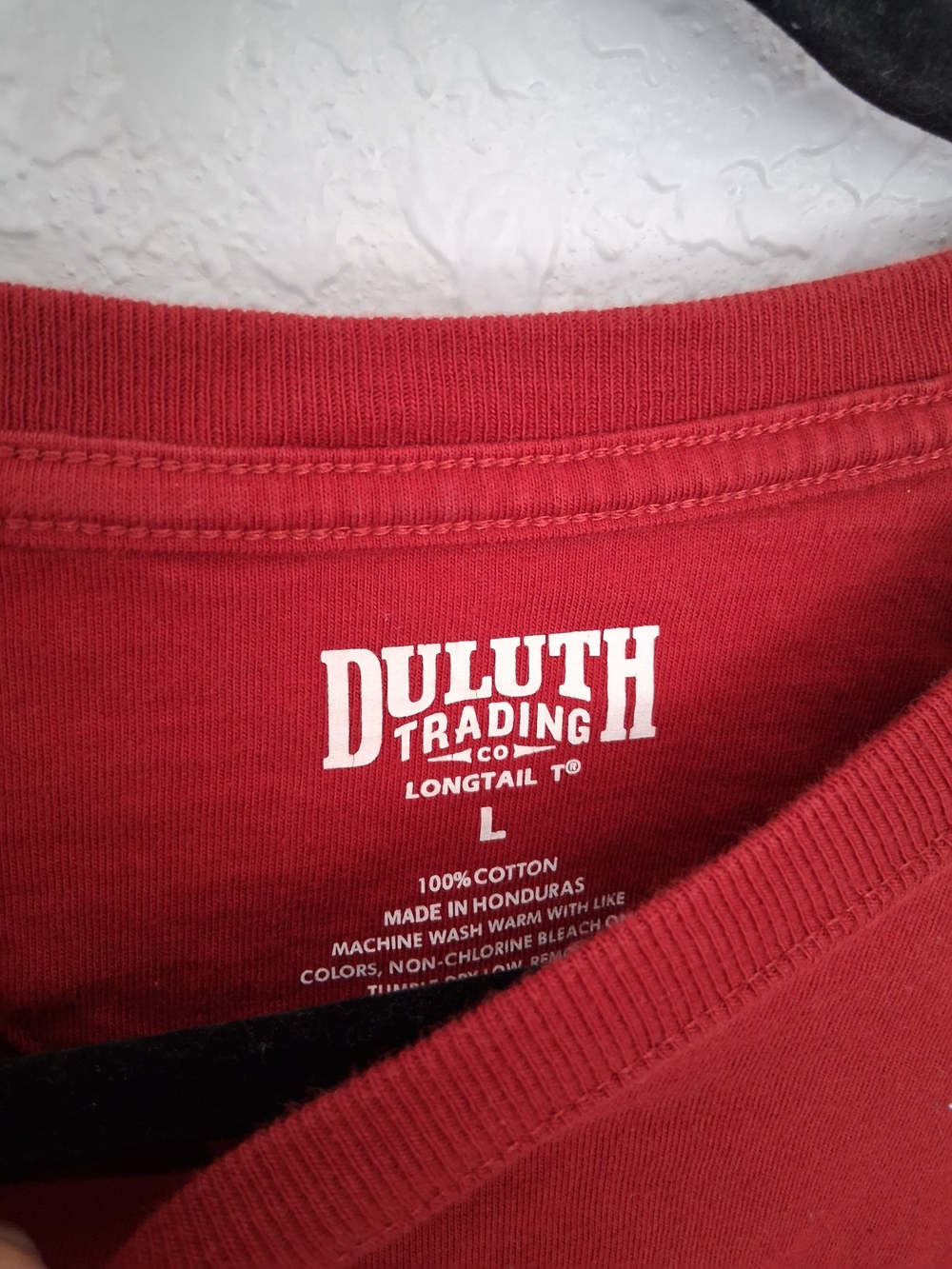 Duluth Trading Co Red Orange Logo Long Sleeve Longtail T Shirt Size L - Picture 3 of 5